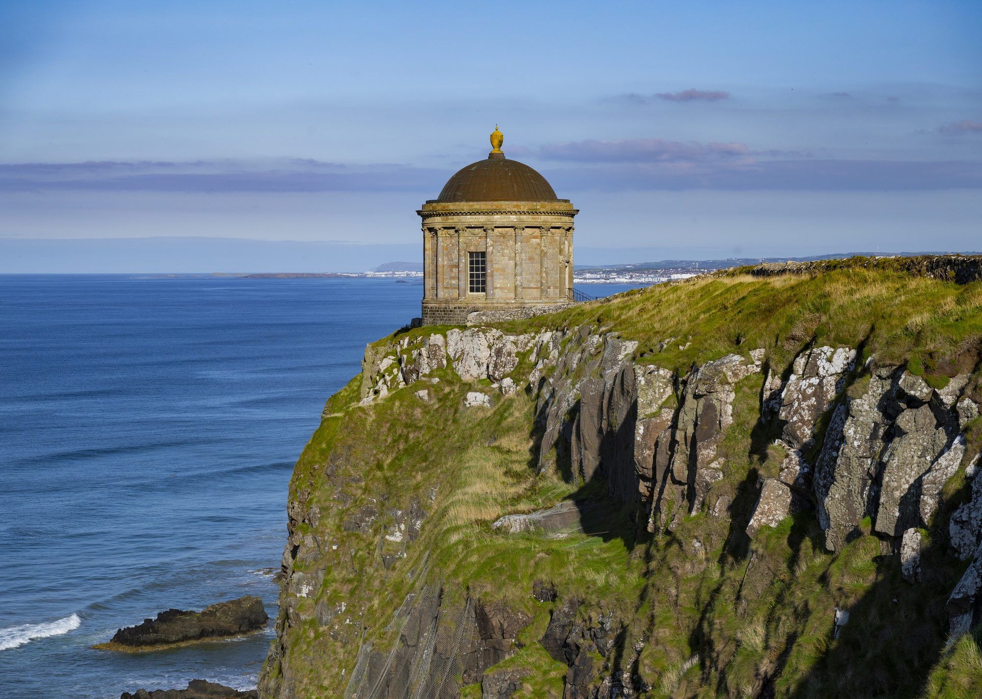 Mussenden Temple on the cliff edge above the Atlantic at Downhill